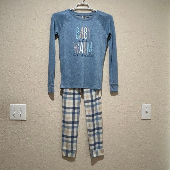 Jaclyn Intimates "Baby it's Warm Inside" Boy's 2 Pcs Pajama Set Christmas Large - Picture 2 of 13